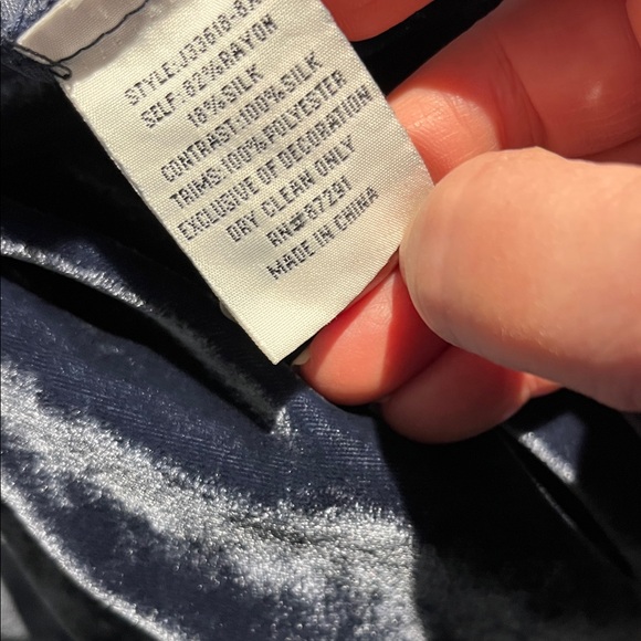 Johnny Was Nomi Blue Velvet Peasant Dress - Picture 9 of 9